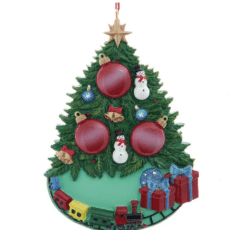 Christmas Tree Family of 3 Ornament For Personalization
